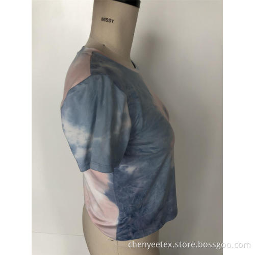 Tie-Dye-Kurzarmbluse